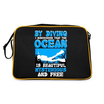By Diving I Discovered That The Ocean - Retro Bag - black/gold - Back