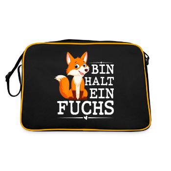 Bin Halt Ein Fuchs - Retro Tasche - Schwarz/Gold - Hinten