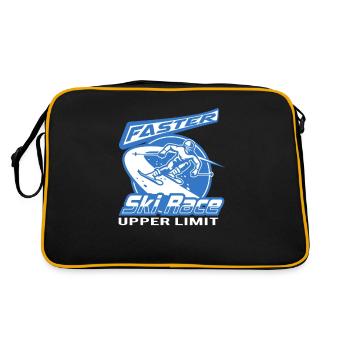 Faster Skifahren Wintersport Race - Retro Tasche - Schwarz/Gold - Hinten