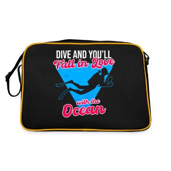 Dive And You ll Fall In Love With The Ocean - Retro Bag - black/gold - Back
