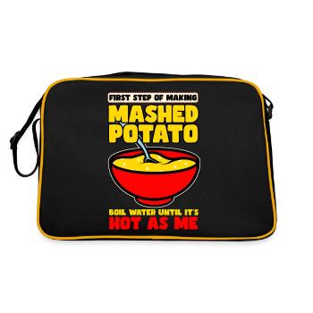 First Step Of Making Mashed Potatoes - Retro Bag - black/gold - Back
