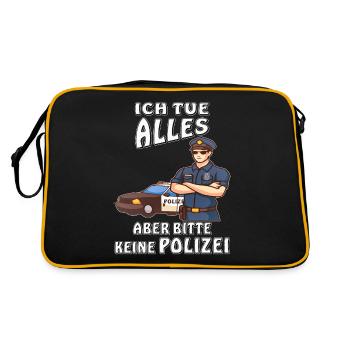 POLIZEI ICH TUE ALLES KEINE POLIZEI - Retro Tasche - Schwarz/Gold - Hinten