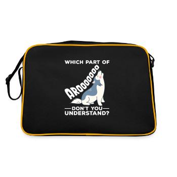 Husky Dog Dogs Siberian Husky Gift - Retro Bag - black/gold - Back