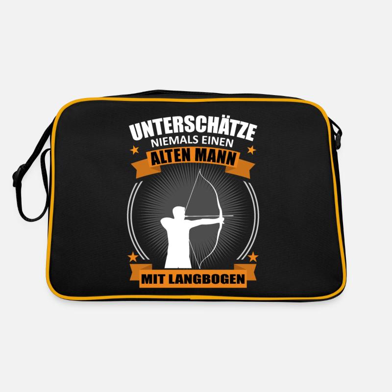 Bogenschießen Alter Mann Spruch Geschenk Retro Tasche