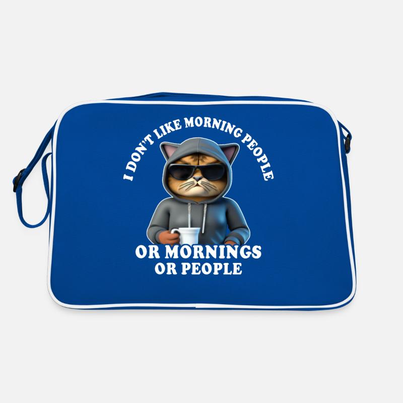 Morgenmuffel Kaffeetrinker Katze Kaffee Retro Tasche