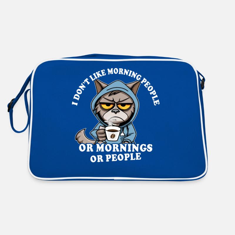 Morgenmuffel Kaffeetrinker Katze Kaffee Retro Tasche