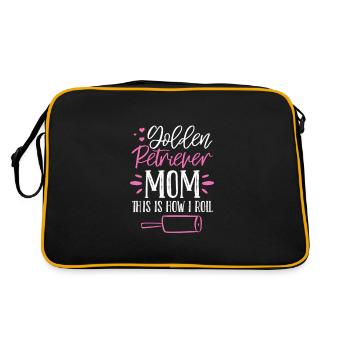 Golden Retriever Goldie Dog Dogs Gift - Retro Bag - black/gold - Back