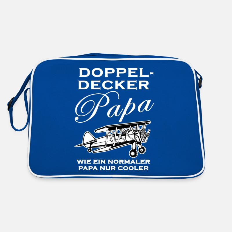 Doppeldecker Papa Spruch Flugzeug Pilot Geschenk Retro Tasche