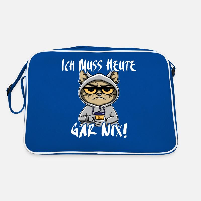Katze Ich Muss Gar Nix Retro Tasche