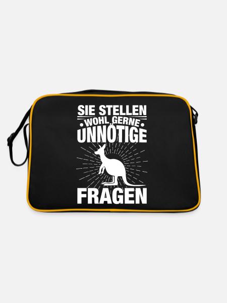 Sie Stellen Wohl Gerne Unnötige Fragen - Retro Tasche - Schwarz/Gold - Hinten