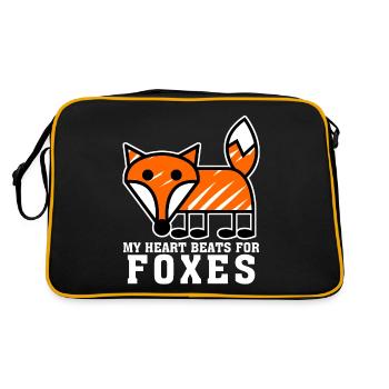 Fox saying with red fox - Retro Bag - black/gold - Back