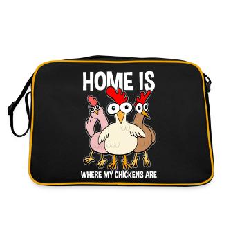 Funny Chickens Chicken Lovers Saying Gift - Retro Bag - black/gold - Back