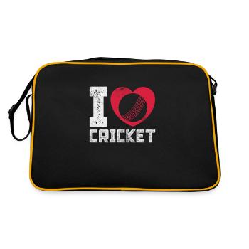 Cricket Sport Cricket Bat Team Gift - Retro Bag - black/gold - Back