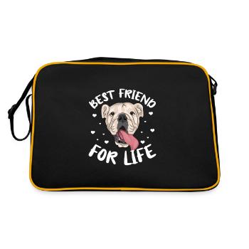 Bouledogue anglais Cadeau de chien bouledogue anglais - Sac Retro - noir/or - Dos