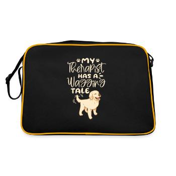 Golden Retriever Goldie Dog Dogs Gift - Retro Bag - black/gold - Back
