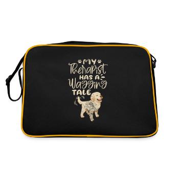 Golden Retriever - Retro Tasche - Schwarz/Gold - Hinten