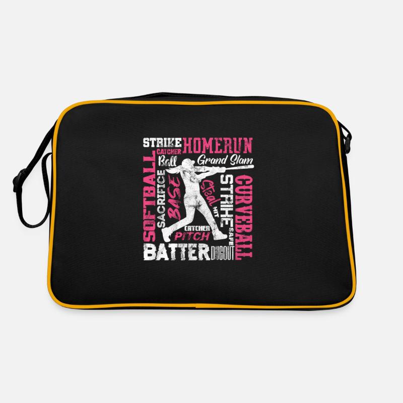 Softball - Retro Tasche - Schwarz/Gold