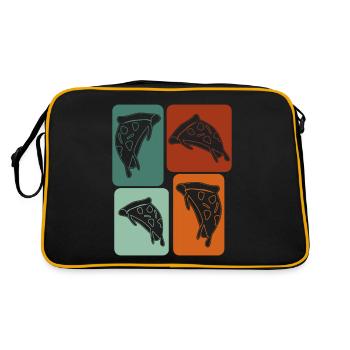 Pizza Pizzaria retro Pizzabäcker - Retro Tasche - Schwarz/Gold - Hinten