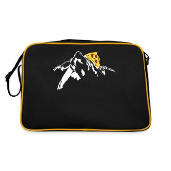 Pizza Wandern Wanderer Wanderung - Retro Tasche - Schwarz/Gold - Hinten