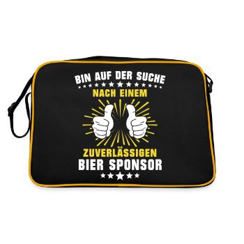 Bier Sponsor Trinksprüche Party - Retro Tasche - Schwarz/Gold - Hinten
