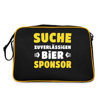 Bier Sponsor Trinksprüche Party - Retro Tasche - Schwarz/Gold - Hinten