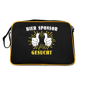 Bier Sponsor Trinksprüche Party - Retro Tasche - Schwarz/Gold - Hinten