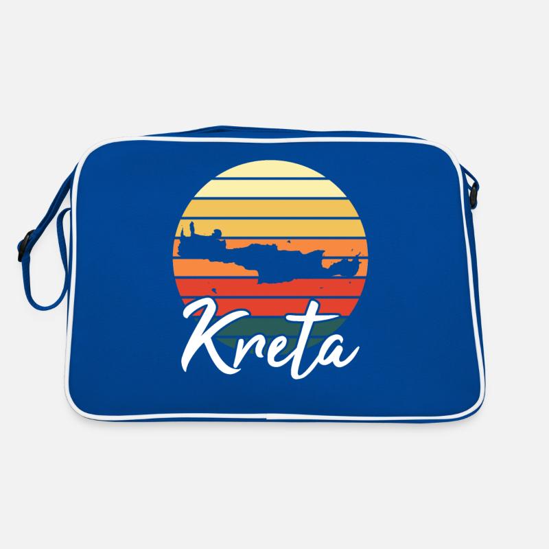 Crete Island Map Holiday Retro Vintage Gift Retro Bag