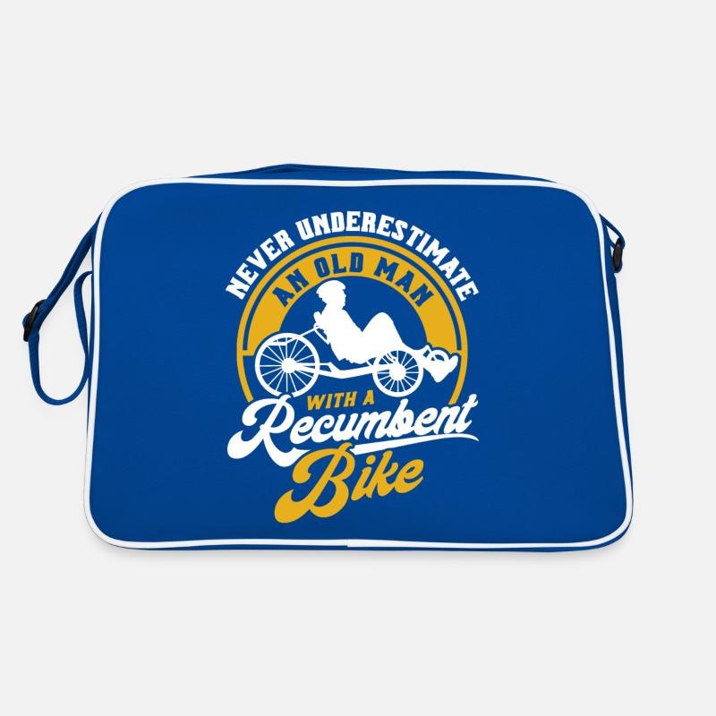 Liegerad Liegeradfahrer Radfahrer Retro Tasche