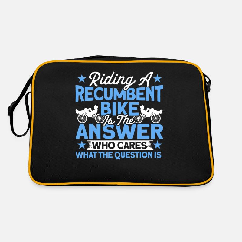 Liegerad Liegeradfahrer Radfahrer Retro Tasche