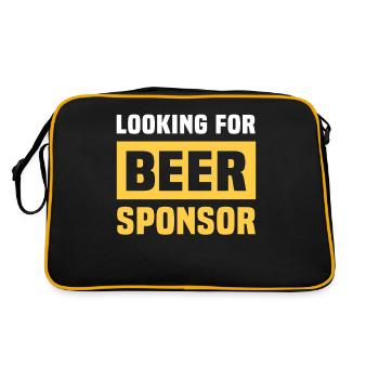 Bier Sponsor Trinksprüche Biertrinker - Retro Tasche - Schwarz/Gold - Hinten