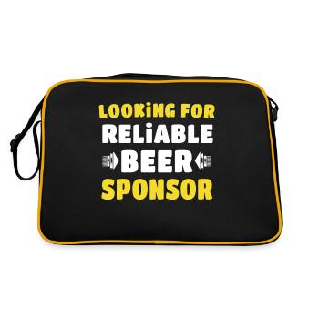 Bier Sponsor Trinksprüche Biertrinker - Retro Tasche - Schwarz/Gold - Hinten