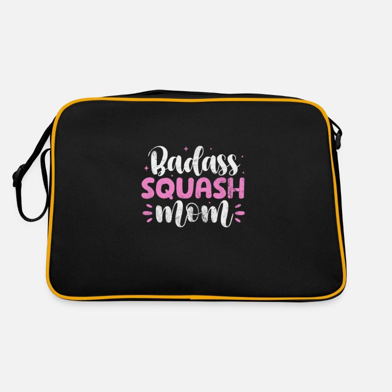 Squash Mutter Spieler Badminton Sport Geschenk Retro Tasche