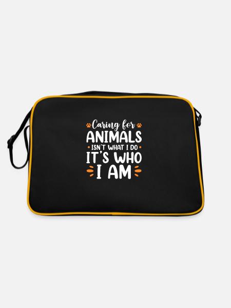 Tierrettung - Retro Tasche - Schwarz/Gold - Hinten