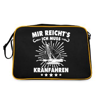 Kranfahrer Kran Kranfuehrer - Retro Tasche - Schwarz/Gold - Hinten