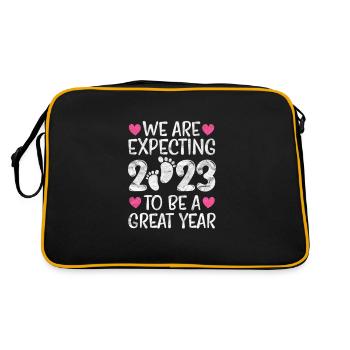 Schwangerschaft - Retro Tasche - Schwarz/Gold - Hinten