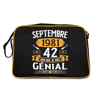 Septembre 1981 42 Ans Que Je Suis Génial Cadeau - Sac Retro - noir/or - Dos