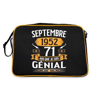 Septembre 1952 71 Ans Que Je Suis Génial Cadeau - Sac Retro - noir/or - Dos