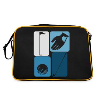 Golf Golf Balle Golf Club Golfeur - Sac Retro - noir/or - Dos