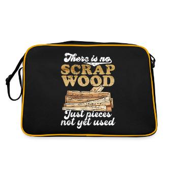 Theres No Scrap Wood Carpenter Holzarbeiten - Retro Tasche - Schwarz/Gold - Hinten