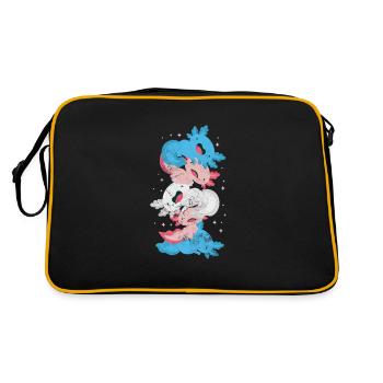 Axolotl Wassertier Wasser Geschenk - Retro Tasche - Schwarz/Gold - Hinten