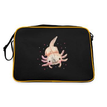 Axolotl Wassertier Wasser Geschenk - Retro Tasche - Schwarz/Gold - Hinten