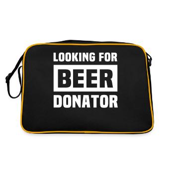 Beer sayings Drink beer - Retro Bag - black/gold - Back