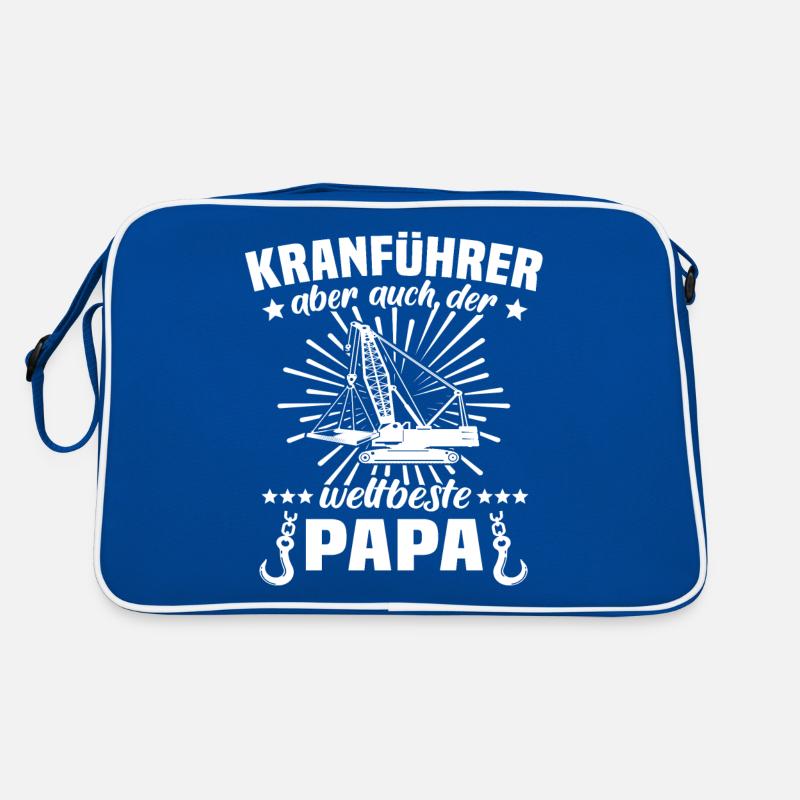 Kranfahrer Papa Kran Retro Tasche