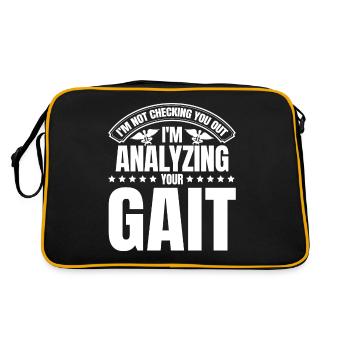 Physiotherapie Physiotherapeut Physio - Retro Tasche - Schwarz/Gold - Hinten