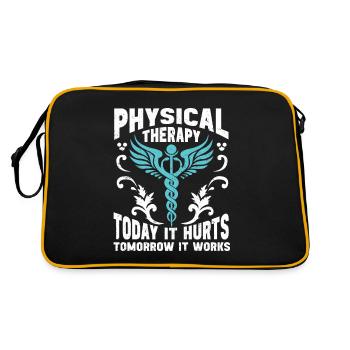 Physiotherapie Physiotherapeut Physio - Retro Tasche - Schwarz/Gold - Hinten