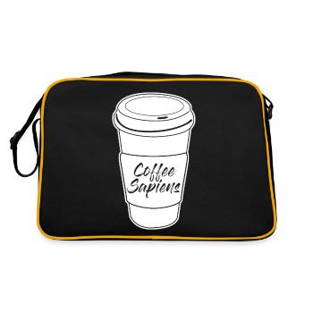 Coffee Sapiens Kaffeebecher - Retro Tasche - Schwarz/Gold - Hinten