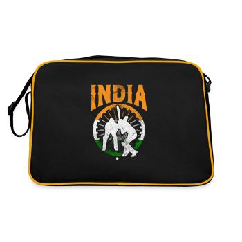 Cricket India Sport Cricket Bat Team Gift - Retro Bag - black/gold - Back