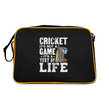 Cricket Sports Cricket Bat Team Gift - Retro Bag - black/gold - Back
