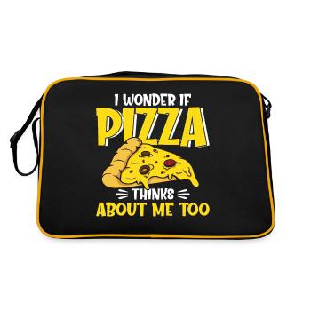 Pizza Baker Cadeau Italie Pizza Lovers Pizza - Sac Retro - noir/or - Dos
