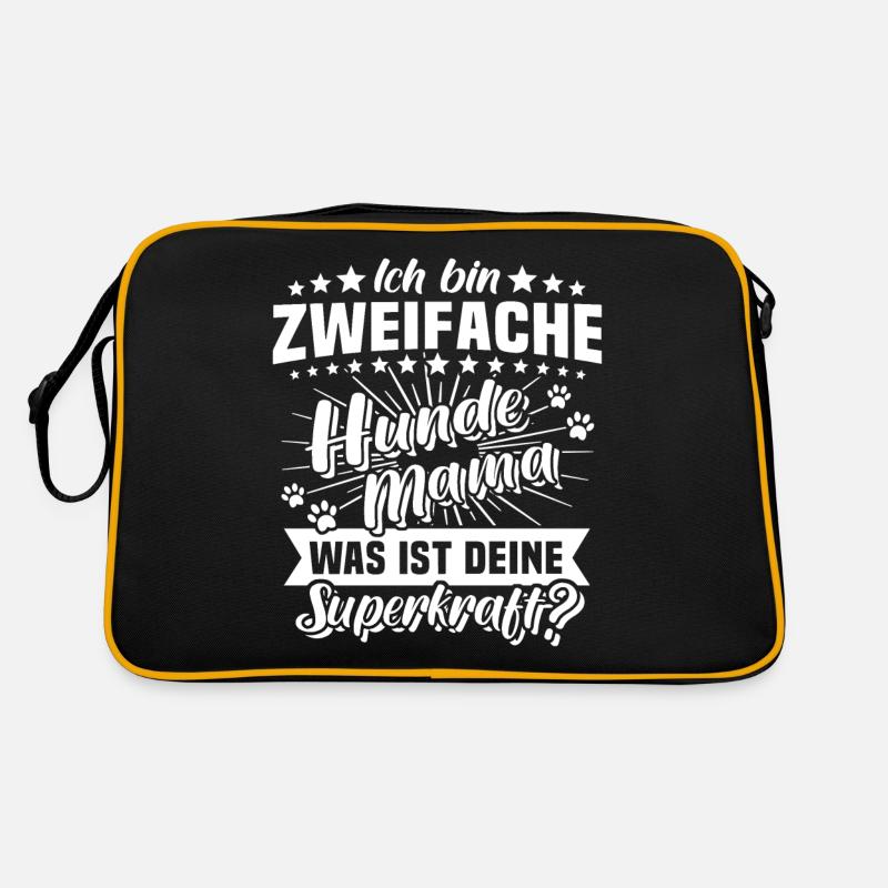 Hundemama Zweifach 2 Hunde Retro Tasche